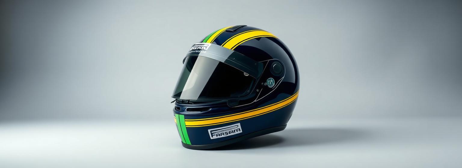 Capacete de Fórmula 1 em estúdio